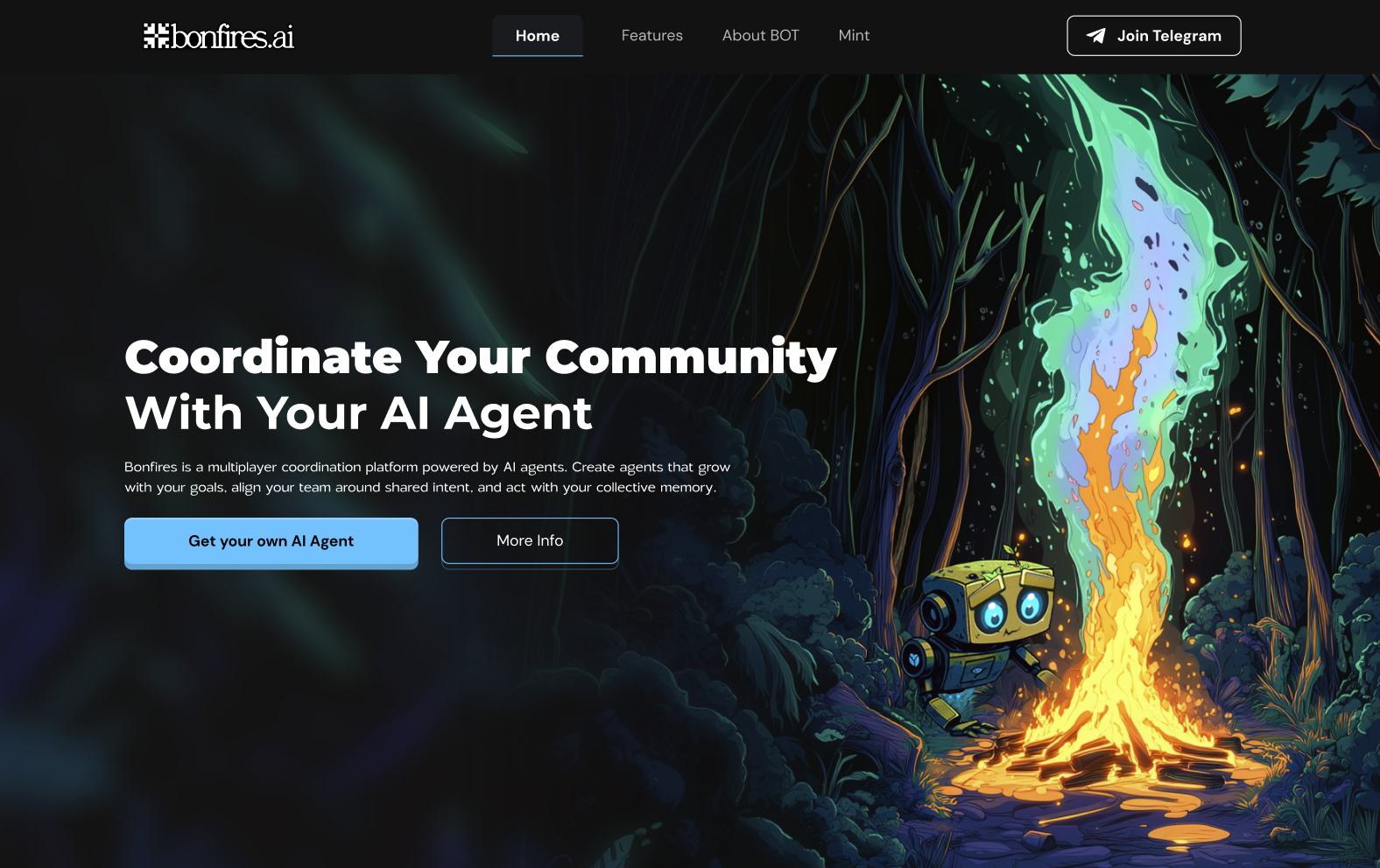 Bonfires product screen